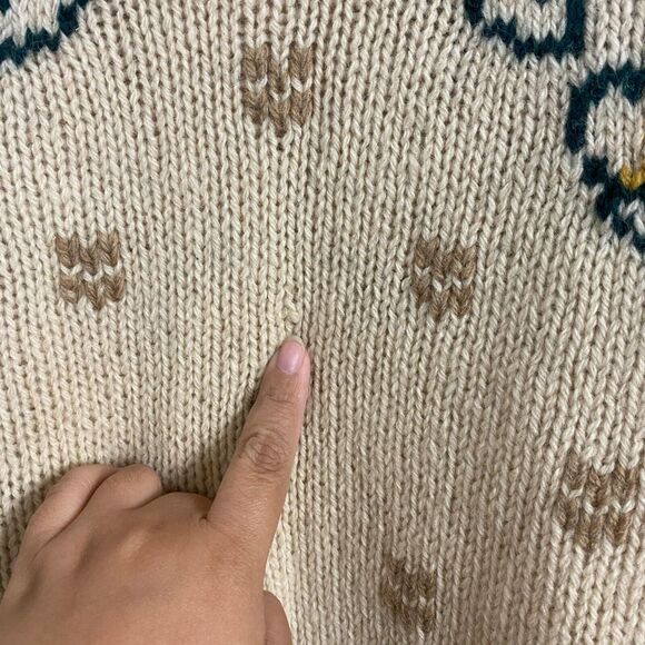 J. Christopher Knit Cardigan Sweater Button Down Women's Size L Biege High Neck - Picture 9 of 12